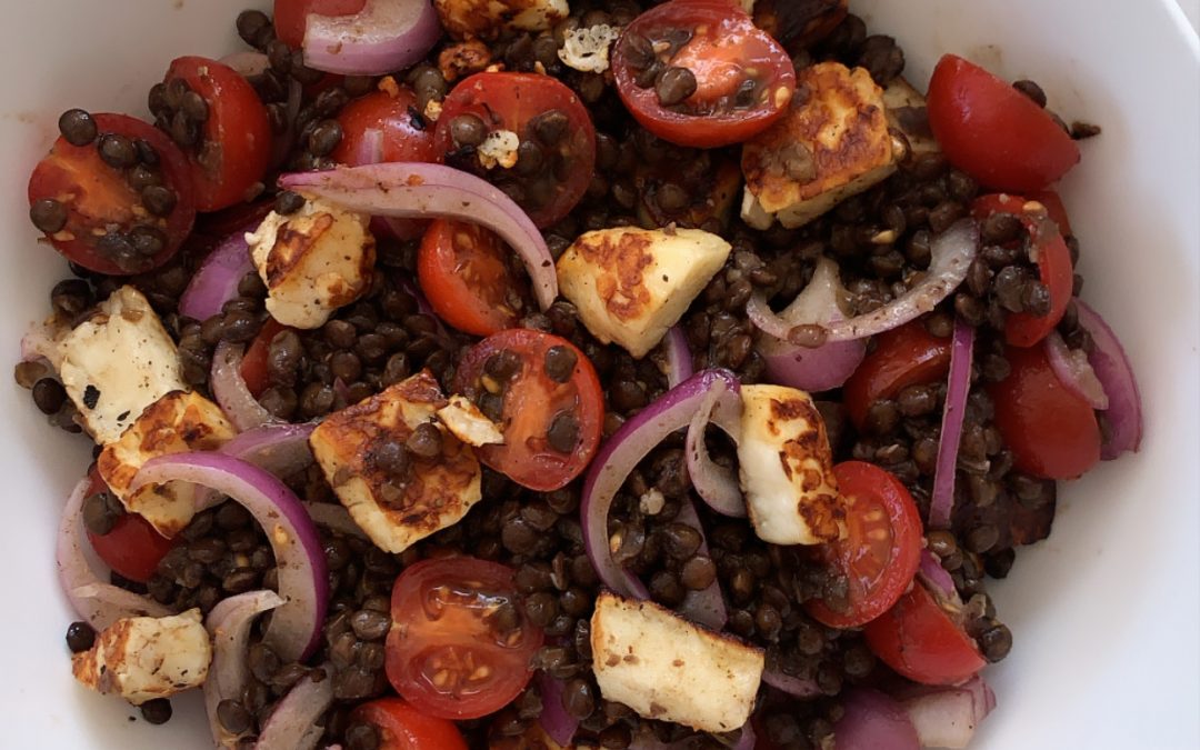 Puy Lentil, Cherry Tomato & Halloumi Salad